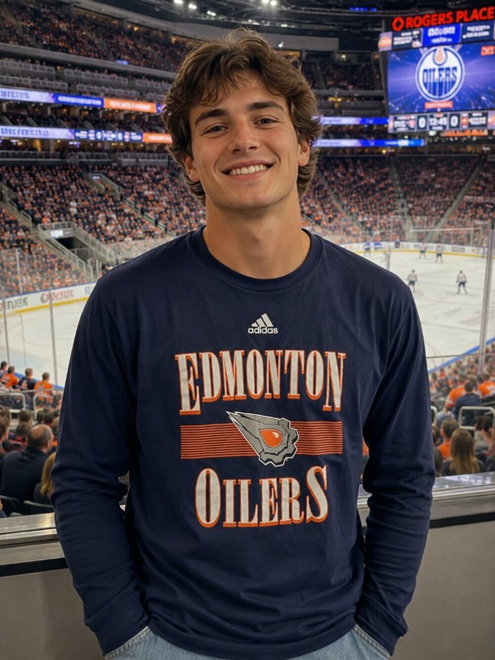 Oilers NHL Long Sleeve Shirt ( X-LARGE)